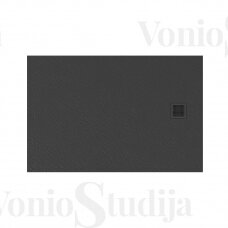 Akmens masės dušo padėklas MORI 120x90x3,5 cm pilkos spalvos