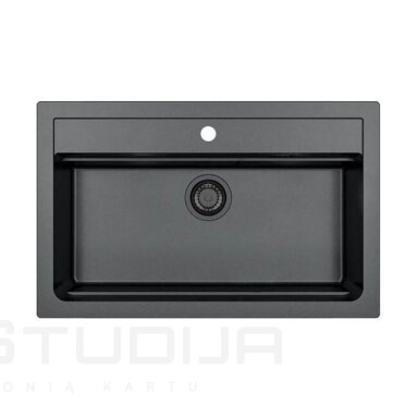 Akmens masės plautuvė Alveus Atrox 40 Black Edition juodos matinės spalvos