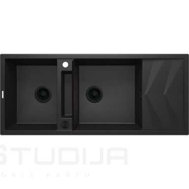 Akmens masės plautuvė Deante MAGNETIC juodos metalik spalvos su dviem dubenimis Akmens masės plautuvė Deante MAGNETIC juodos metalik spalvos su dviem dubenimis