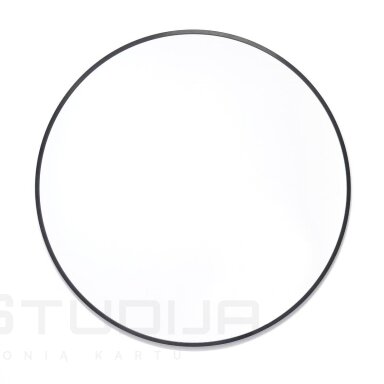 Apvalus Naturel B-Way 60cm veidrodis juodu matiniu rėmu