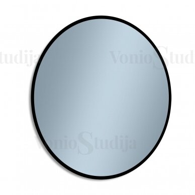 Apvalus veidrodis Madar juodu matiniu rėmu 60cm 1