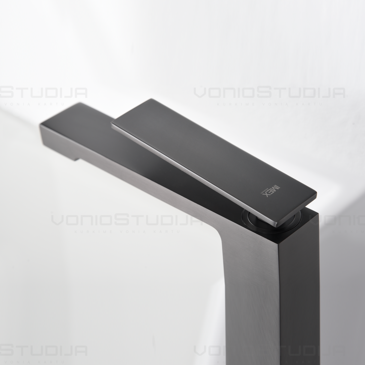 Aukštas praustuvo maišytuvas Imex Pisa gunmetal grafito spalvos 1 Aukštas praustuvo maišytuvas Imex Pisa gunmetal grafito spalvos 1