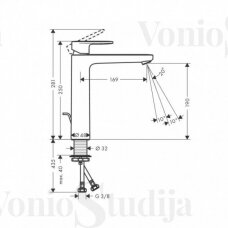 Hansgrohe aukštas praustuvo maišytuvas Vernis Blend 190, 71552000