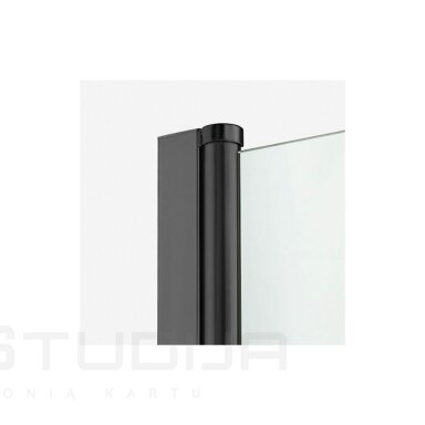 New Trendy Juodos spalvos dušo kabina NEW SOLEO BLACK skaidriu stiklu 100x100 cm