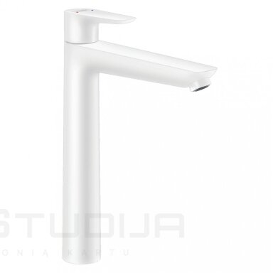 Hansgrohe aukštas maišytuvas praustuvui Talis E 240 baltos matinės spalvos be dugno vožtuvo Hansgrohe aukštas maišytuvas praustuvui Talis E 240 baltos matinės spalvos be dugno vožtuvo