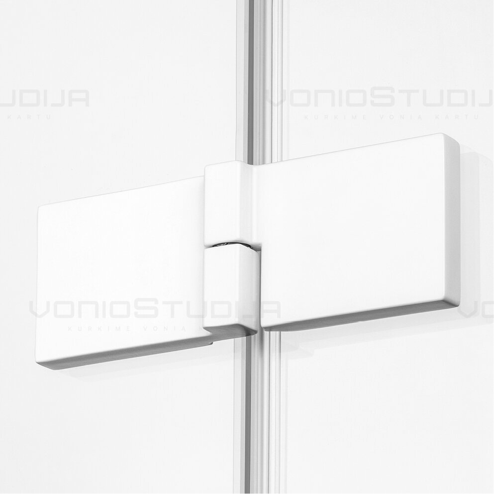 New Trendy Avexa White dušo kabina 90x90cm balta matinė furnitūra, kairinė 1 New Trendy Avexa White dušo kabina 90x90cm balta matinė furnitūra, kairinė 1