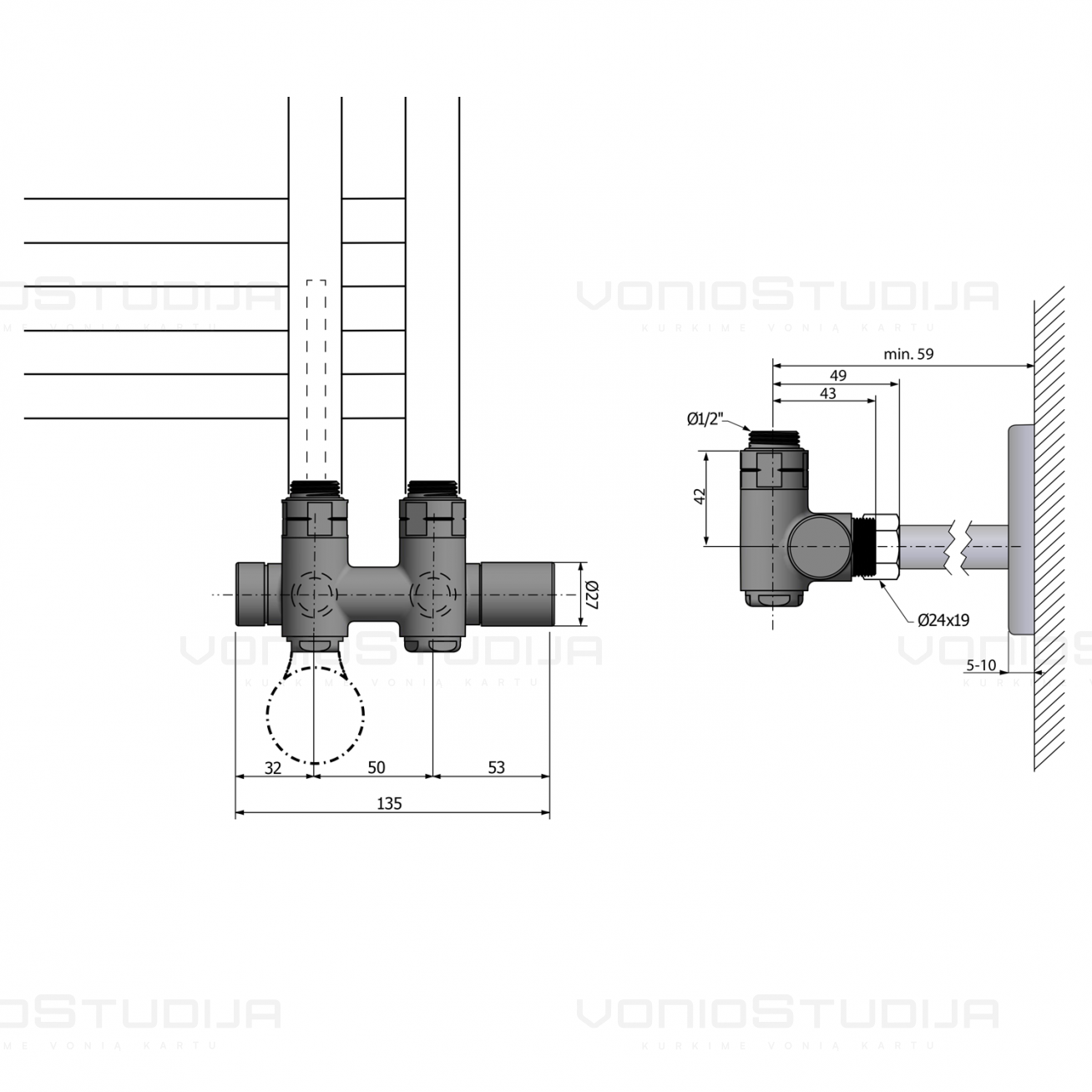 Džiovintuvo pajungimo mazgas TWIN COMBI CP461BS 1