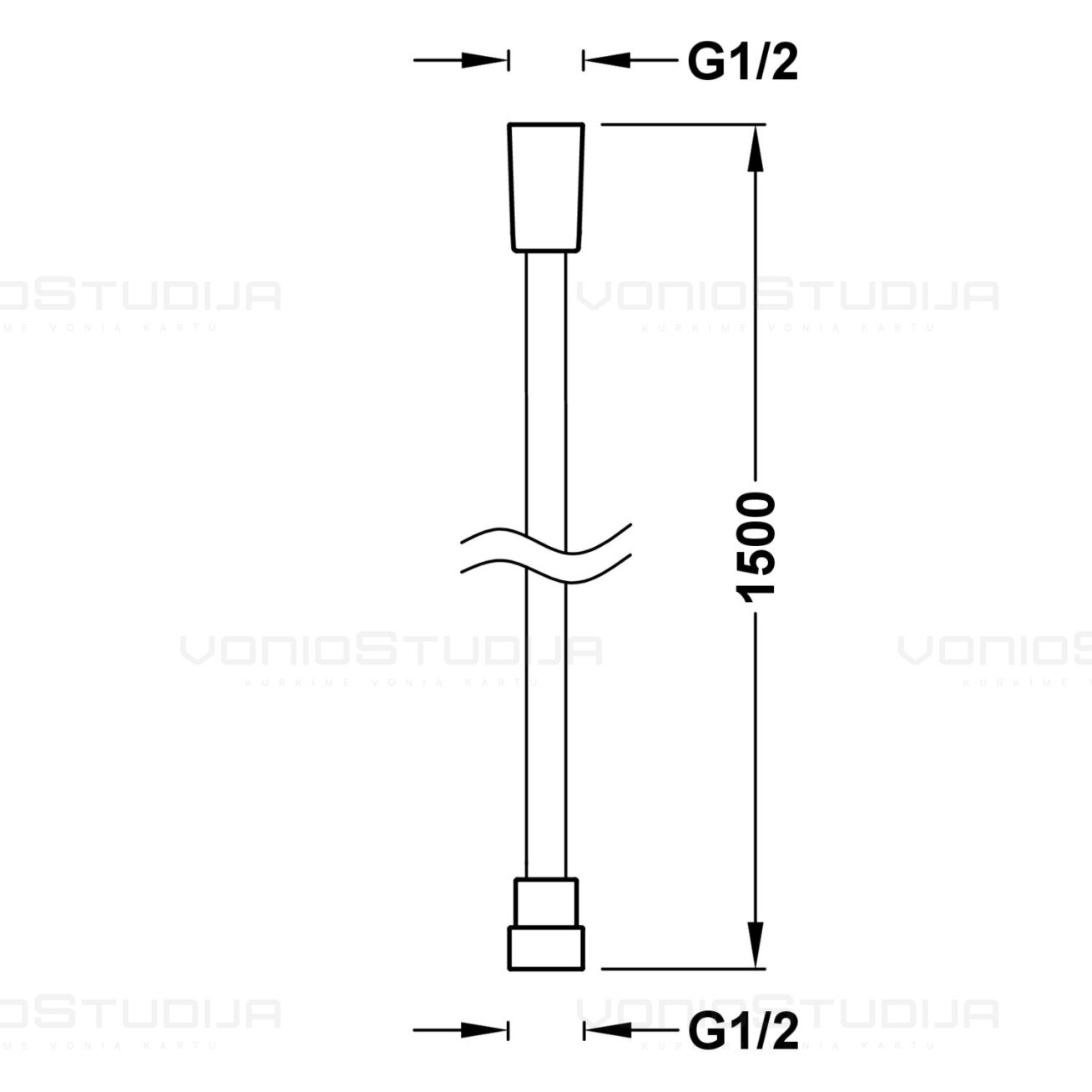 Nerūdijančio plieno spalvos 150 cm dušo žarna 913460915AC 1 Nerūdijančio plieno spalvos 150 cm dušo žarna 913460915AC 1