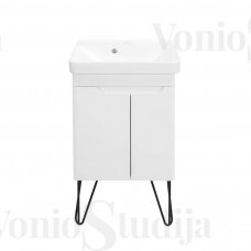 Baltos spalvos vonios spintelė su praustuvu ROPY 55x37cm