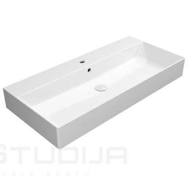Baltas GSI Kube X praustuvas su EXTRAGLAZE® danga 100x47cm