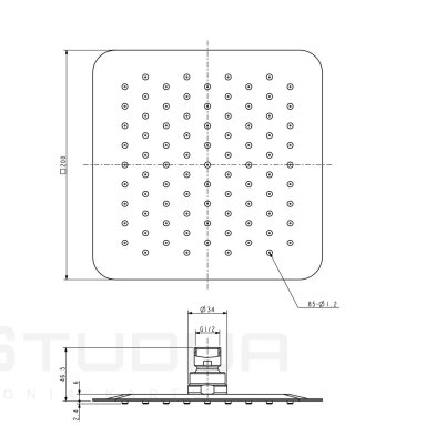 Baltos/chromo spalvos potinkinė dušo sistema Omnires Sacramento SYS SC10 CRB Baltos/chromo spalvos potinkinė dušo sistema Omnires Sacramento SYS SC10 CRB