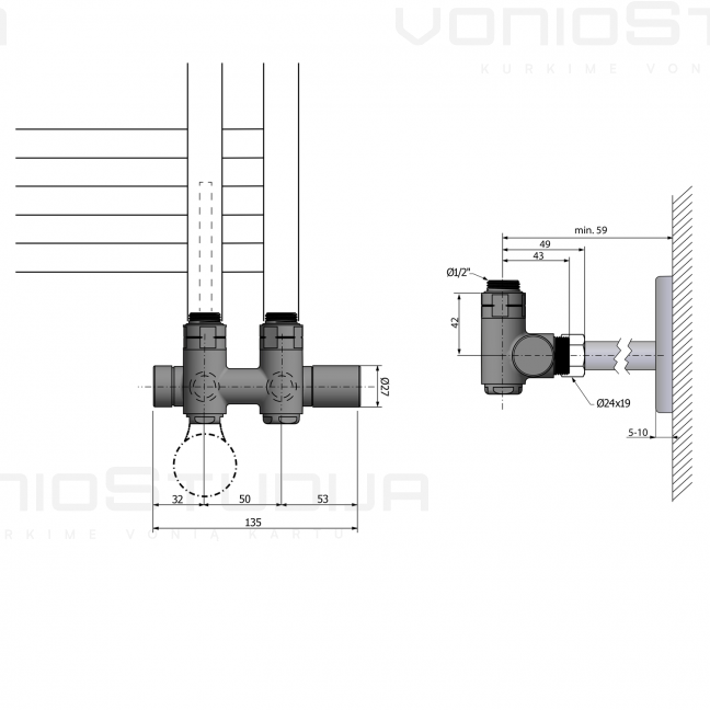 Džiovintuvo pajungimo mazgas TWIN COMBI CP461BS 1 Džiovintuvo pajungimo mazgas TWIN COMBI CP461BS 1