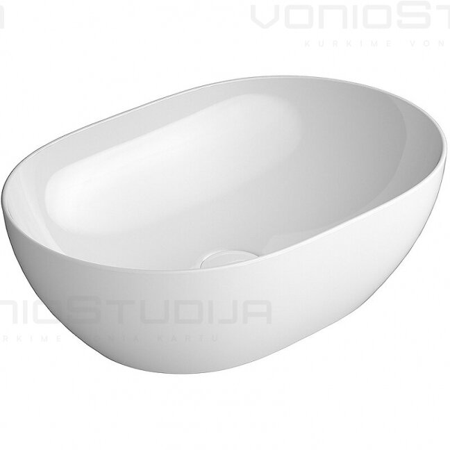 Baltas GSI Pura pastatomas praustuvas su EXTRAGLAZE® danga  50х35 сm