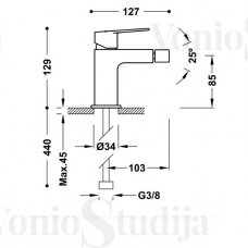 Bidė maišytuvas Tres Project juodos spalvos