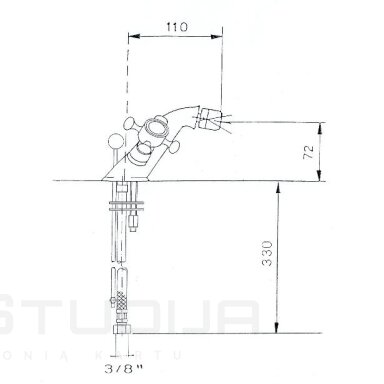Bide maišytuvas Antea nerūdijančio plieno spalvos Bide maišytuvas Antea nerūdijančio plieno spalvos