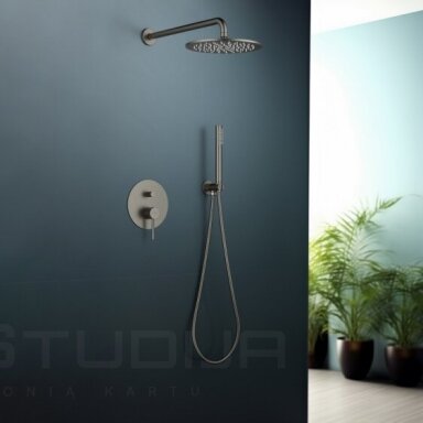 BlueWater Boston potinkinė dušo sistema gunmetal spalvos BOS-ZKP.150 BlueWater Boston potinkinė dušo sistema gunmetal spalvos BOS-ZKP.150