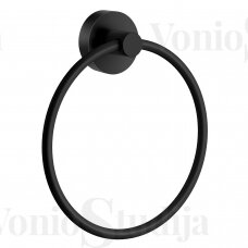 Juodos matinės spalvos rankšluosčių kabykla žiedas SMEDBO HOME