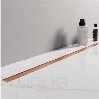 Braižyto vario spalvos dušo latakas New Trendy Visio Slim Copper 80 cm