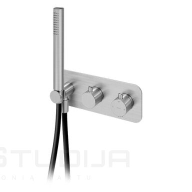 BRUMA X-Alpha dviejų išėjimų termostatinė potinkinė dušo sistema iš nerūdijančio plieno BRUMA X-Alpha dviejų išėjimų termostatinė potinkinė dušo sistema iš nerūdijančio plieno