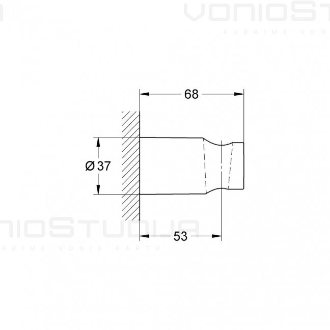 Grohe Tempesta Cosmopolitan chromo spalvos dušo galvutės laikiklis, 27594000 1 Grohe Tempesta Cosmopolitan chromo spalvos dušo galvutės laikiklis, 27594000 1