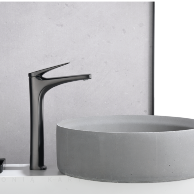 Aukštas praustuvo maišytuvas Imex Delos PVD gunmetal grafito spalvos Aukštas praustuvo maišytuvas Imex Delos PVD gunmetal grafito spalvos