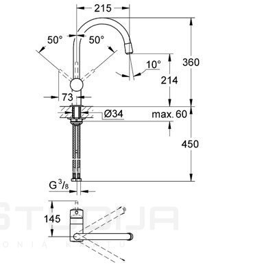 Grohe Minta chromo spalvos virtuvinis maišytuvas 32918000 1 Grohe Minta chromo spalvos virtuvinis maišytuvas 32918000 1