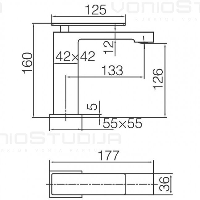 Chromo spalvos praustuvo maišytuvas Imex Pisa 2 Chromo spalvos praustuvo maišytuvas Imex Pisa 2