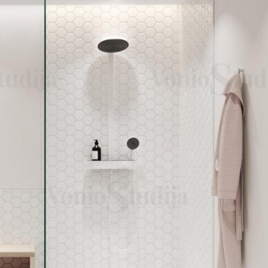 Hansgrohe Pulsify dušo sistema su termostatiniu maišytuvu baltos matinės spalvos 24240700 1
