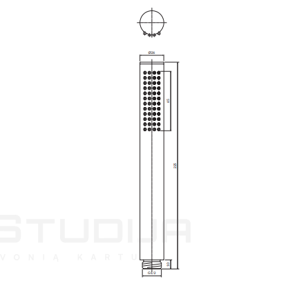 Matinės nerūdijančio plieno spalvos dušo galvutė Omnires MICROPHONE 1