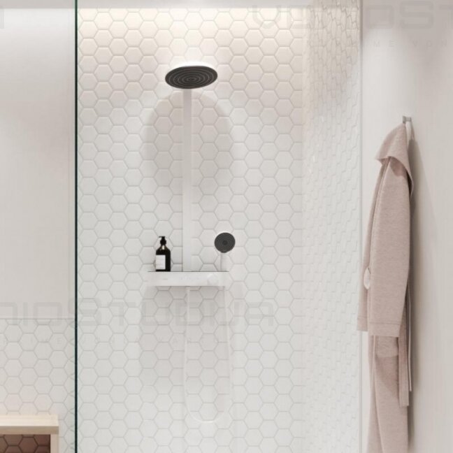 Hansgrohe Pulsify dušo sistema su termostatiniu maišytuvu baltos matinės spalvos 24240700 1 Hansgrohe Pulsify dušo sistema su termostatiniu maišytuvu baltos matinės spalvos 24240700 1