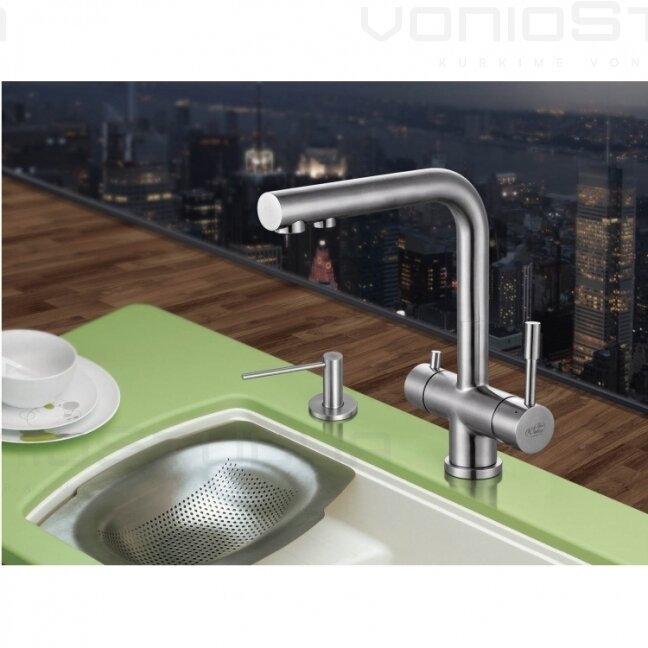 Dozatorius Blue Water apvalus inox 1 Dozatorius Blue Water apvalus inox 1