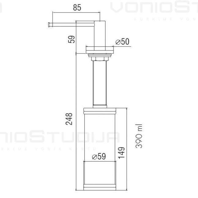 Dozatorius Blue Water apvalus inox 4 Dozatorius Blue Water apvalus inox 4