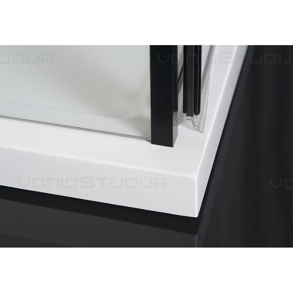 Dušo kabina Zoom Line Black 900x900 mm, varstomomis durimis 4 Dušo kabina Zoom Line Black 900x900 mm, varstomomis durimis 4