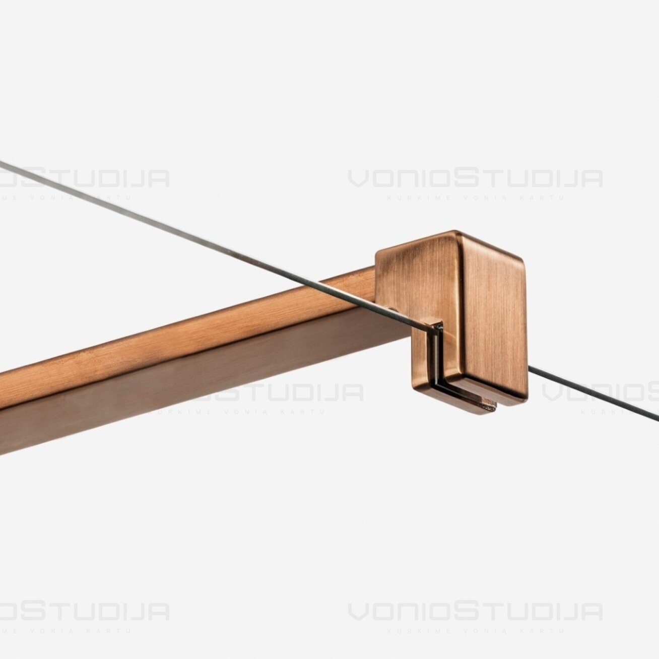 Dušo sienelė New trendy Nesta 90x200 cm skaidrus stiklas, braižyto vario spalvos profiliai 2