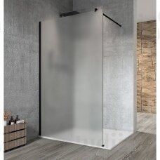 Matinio stiklo dušo sienelė VARIO Juodais matiniais profiliais 1100mm