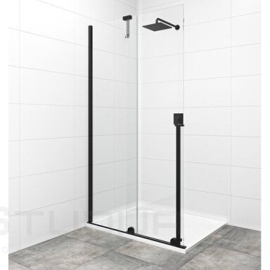 Dušo sienelė stumdomomis durimis SAT Walk-In Xmotion 110 cm juoda matinė Dušo sienelė stumdomomis durimis SAT Walk-In Xmotion 110 cm juoda matinė