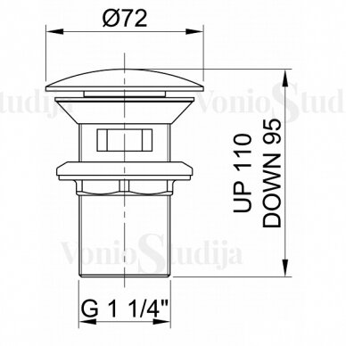 Dugno vožtuvas praustuvui Minimal steel automatinis 2