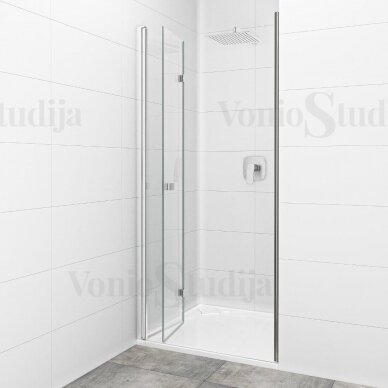 Sulankstomos dušo durys į nišą SAT SK 100 cm chromo spalvos