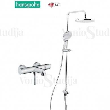 Dušo komplektas su Hansgrohe termostatiniu vonios maišytuvu Ecostat 1001CL ir dušo stovu SATPIPET