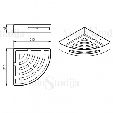 Dušo lentynėlė SMART 210x45x210mm 2