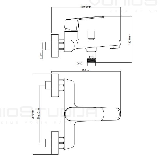 Vonios maišytuvas SAT Feel juodos matinės spalvos SATBSFEEL222C 6 Vonios maišytuvas SAT Feel juodos matinės spalvos SATBSFEEL222C 6