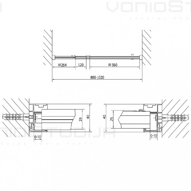 Dušo durys į nišą Polysan Easy Line 880-1020mm 7 Dušo durys į nišą Polysan Easy Line 880-1020mm 7