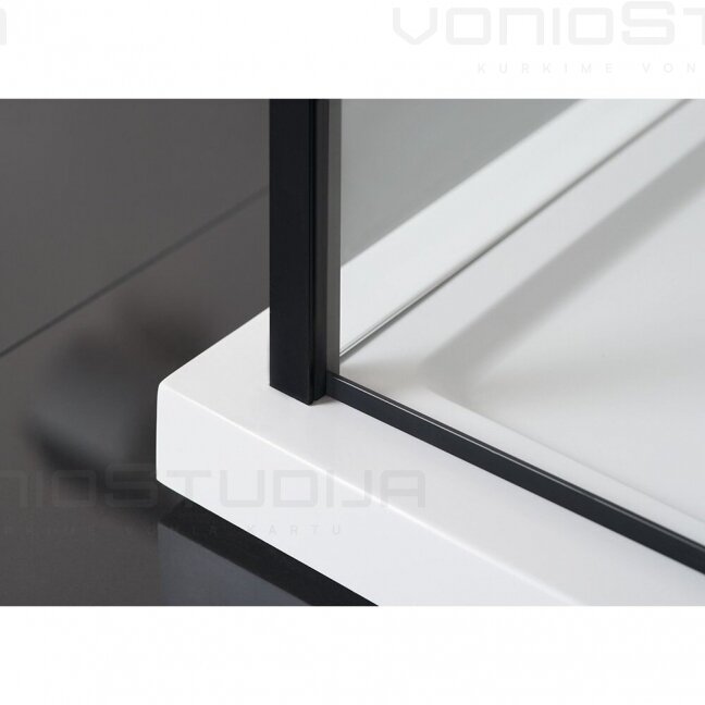 Dušo kabina Zoom Line Black 900x900 mm, varstomomis durimis 5 Dušo kabina Zoom Line Black 900x900 mm, varstomomis durimis 5