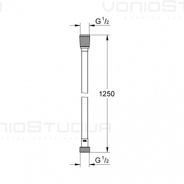 Dušo žarna Grohe Sirverflex 1250 mm supersteel spalvos 1 Dušo žarna Grohe Sirverflex 1250 mm supersteel spalvos 1