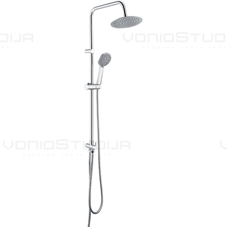 Dušo komplektas su Hansgrohe termostatiniu dušo maišytuvu Ecostat 1001CL ir chromo spalvos Imex dušo stovas su lietaus galva 3