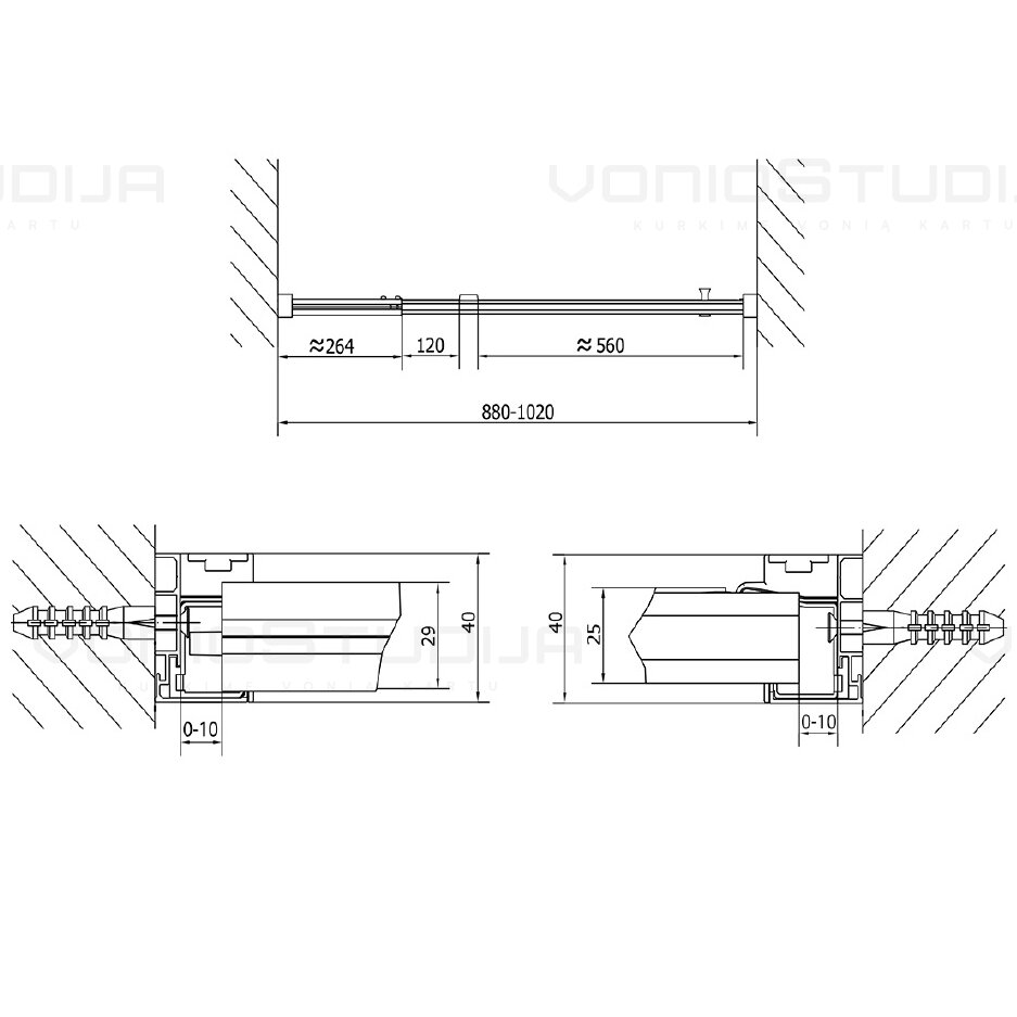 Dušo durys į nišą Polysan Easy Line 880-1020mm 7