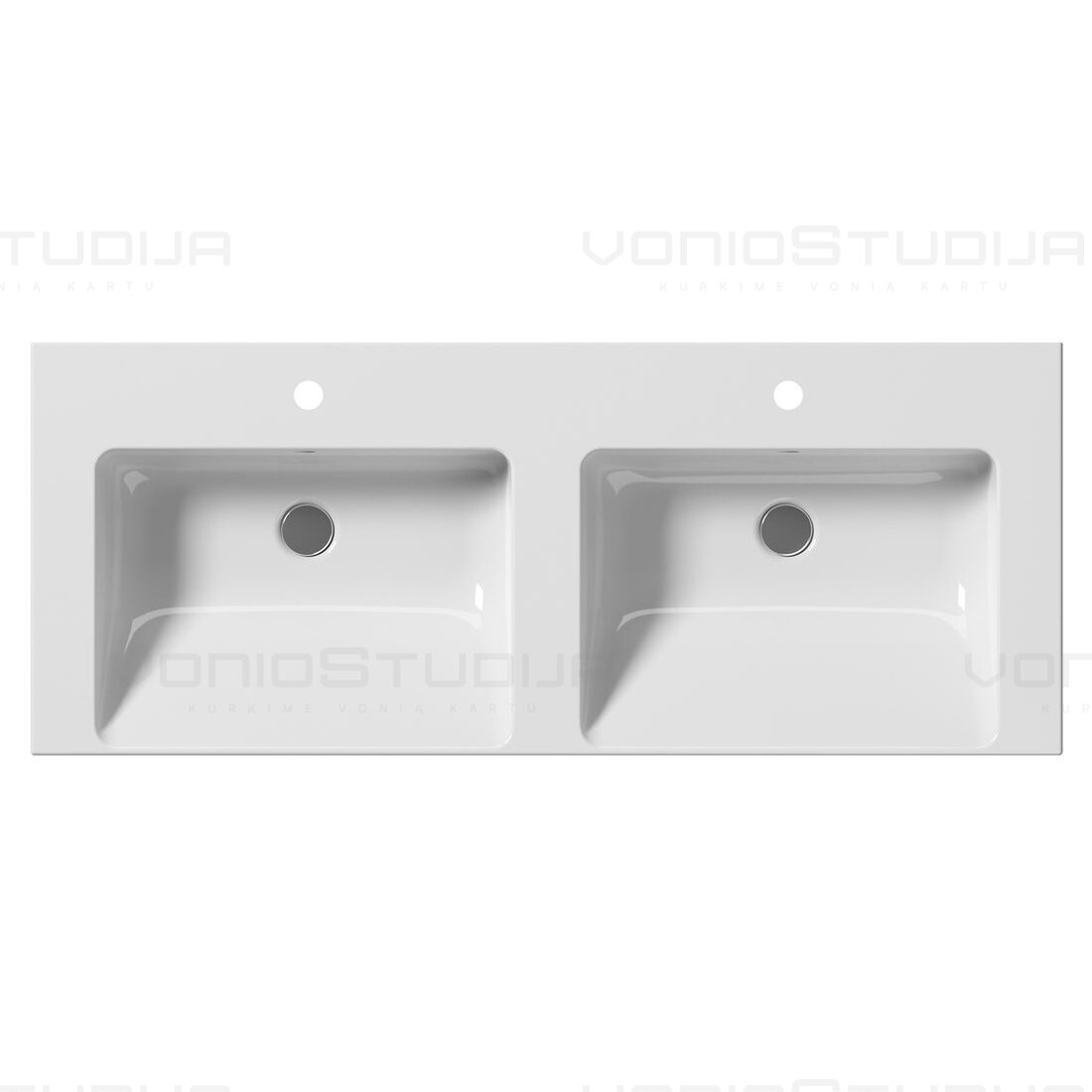 Dvigubas praustuvas GSI NORM 125x50cm EXTRAGLAZE® keramika su apsauga 1