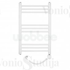 Elektrinis rankšluosčių džiovintuvas Wobbee Basic Marlow 50x80cm, dešininis su laidu baltos spalvos