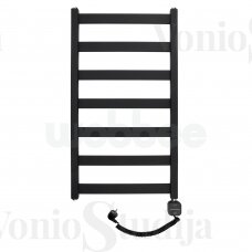 Elektrinis rankšluosčių džiovintuvas WOBBEE TENBY 45x80cm, dešininis su spiraliniu laidu juodas matinis