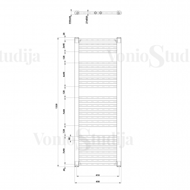 Elektrinis rankšluosčių džiovintuvas DIRECT ILR34E 450x1322mm, dešininis 5